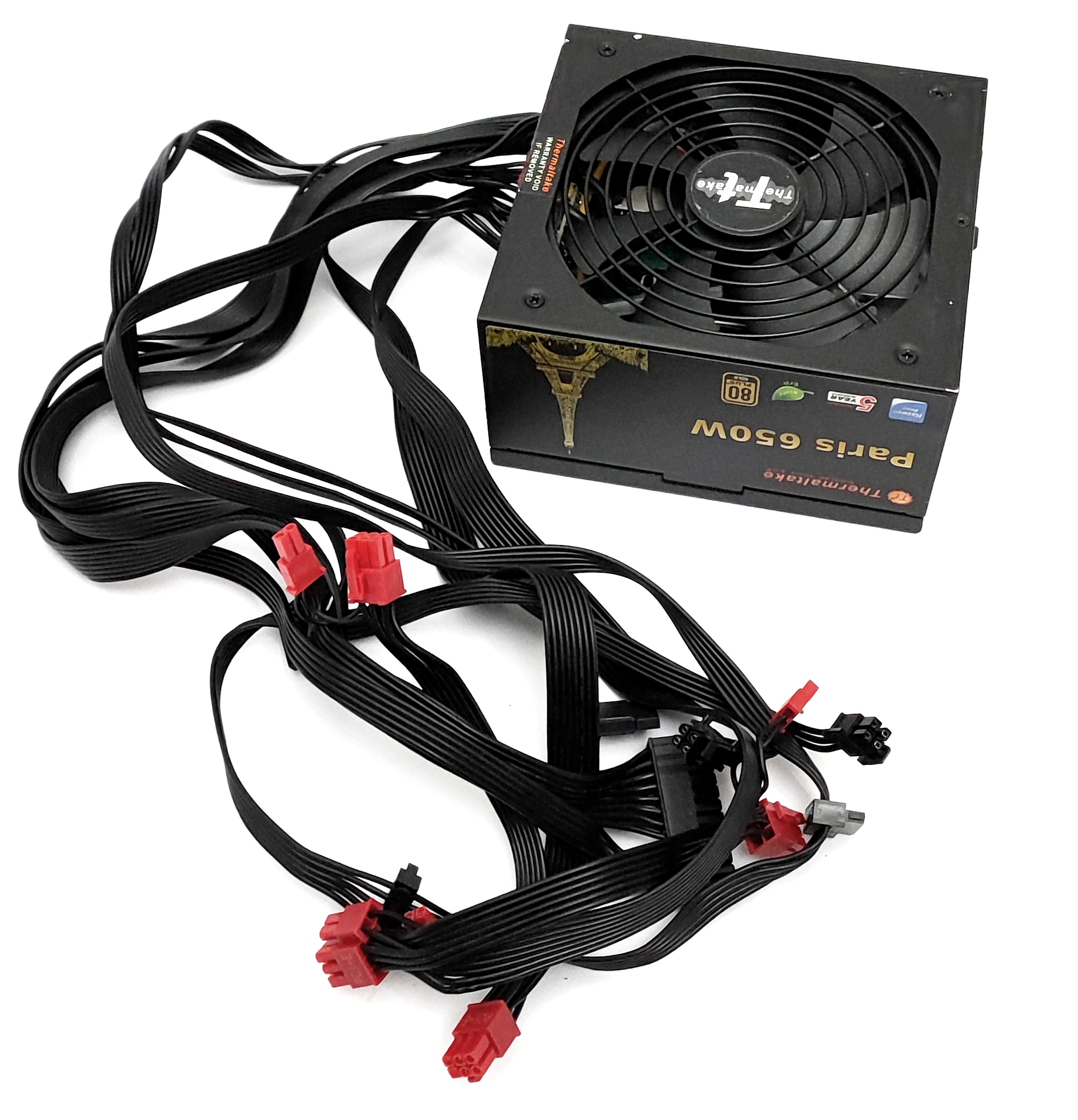Zasilacz Thermaltake Paris TP-650AH3CCG-B, 650W, 80 Plus Gold, 24-pin ATX(be quiet!) - obrazek 7