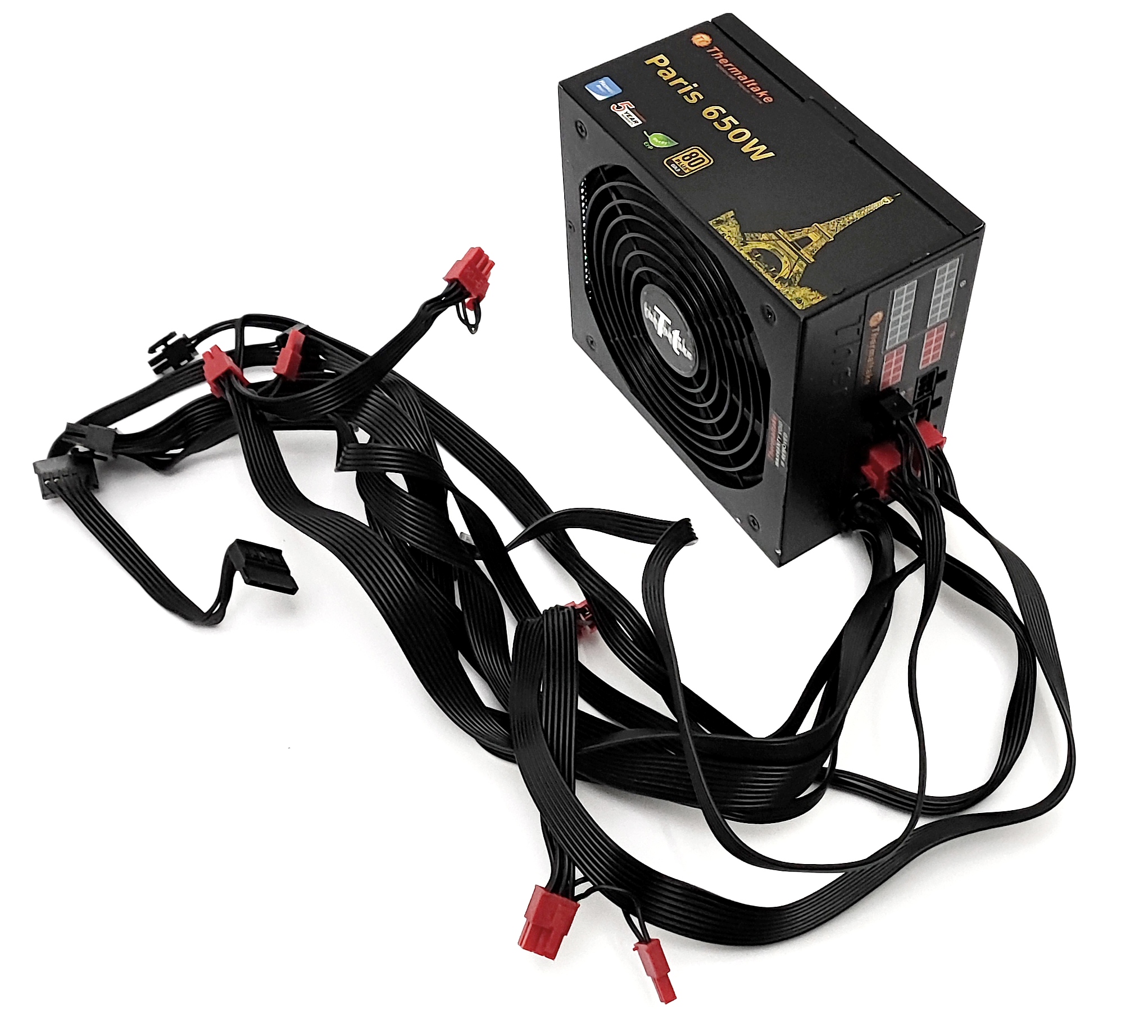 Zasilacz Thermaltake Paris TP-650AH3CCG-B, 650W, 80 Plus Gold, 24-pin ATX(be quiet!) - obrazek 5