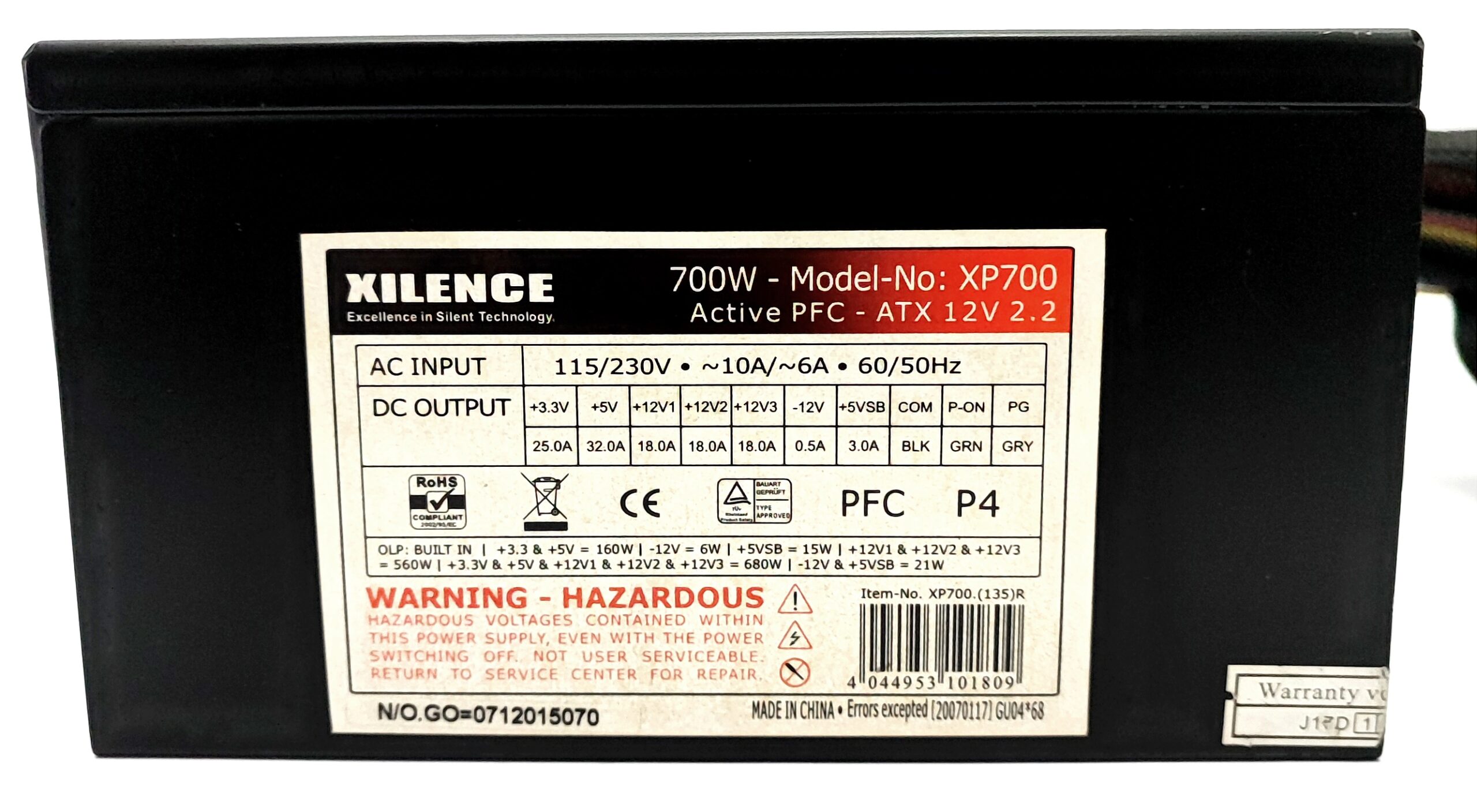 Zasilacz Xilence XP700 Active PFC - ATX 12V 2.2, 700W, 20+4-pin ATX(be quiet!) - obrazek 2