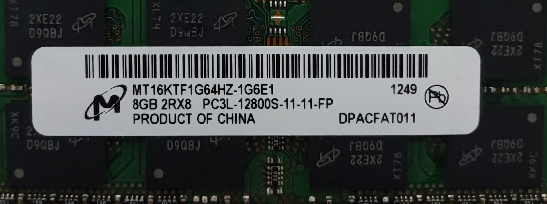 (11-11-FP) Micron 8GB DDR3L, 1600Mhz, 2Rx8, MT16KTF1G64HZ-1G6E1 (laptop) - obrazek 2