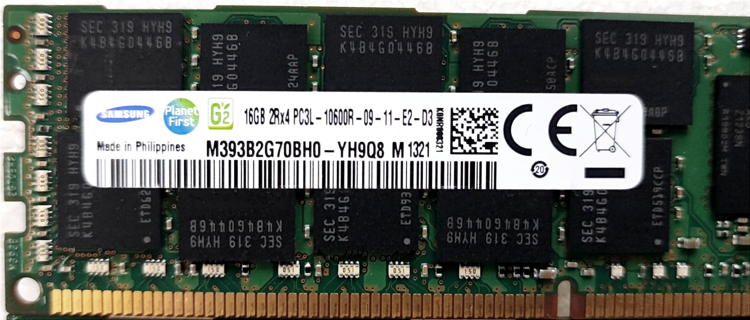 SERWEROWA (9-11-E2-D3) Samsung 16GB DDR3L, 1333Mhz, 2Rx4, M393B2G70BH0-YH9Q8 - obrazek 2