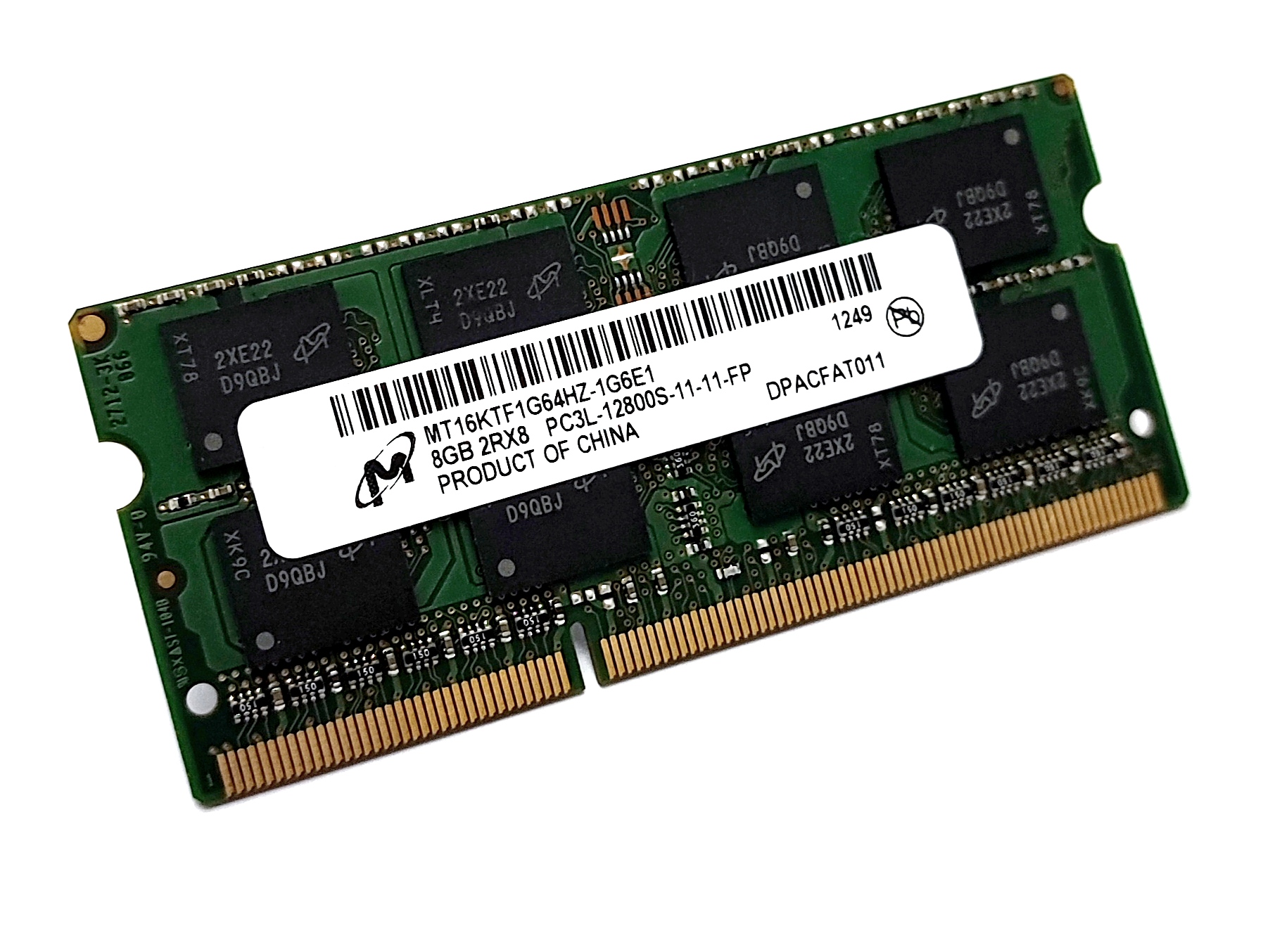 (11-11-FP) Micron 8GB DDR3L, 1600Mhz, 2Rx8, MT16KTF1G64HZ-1G6E1 (laptop)