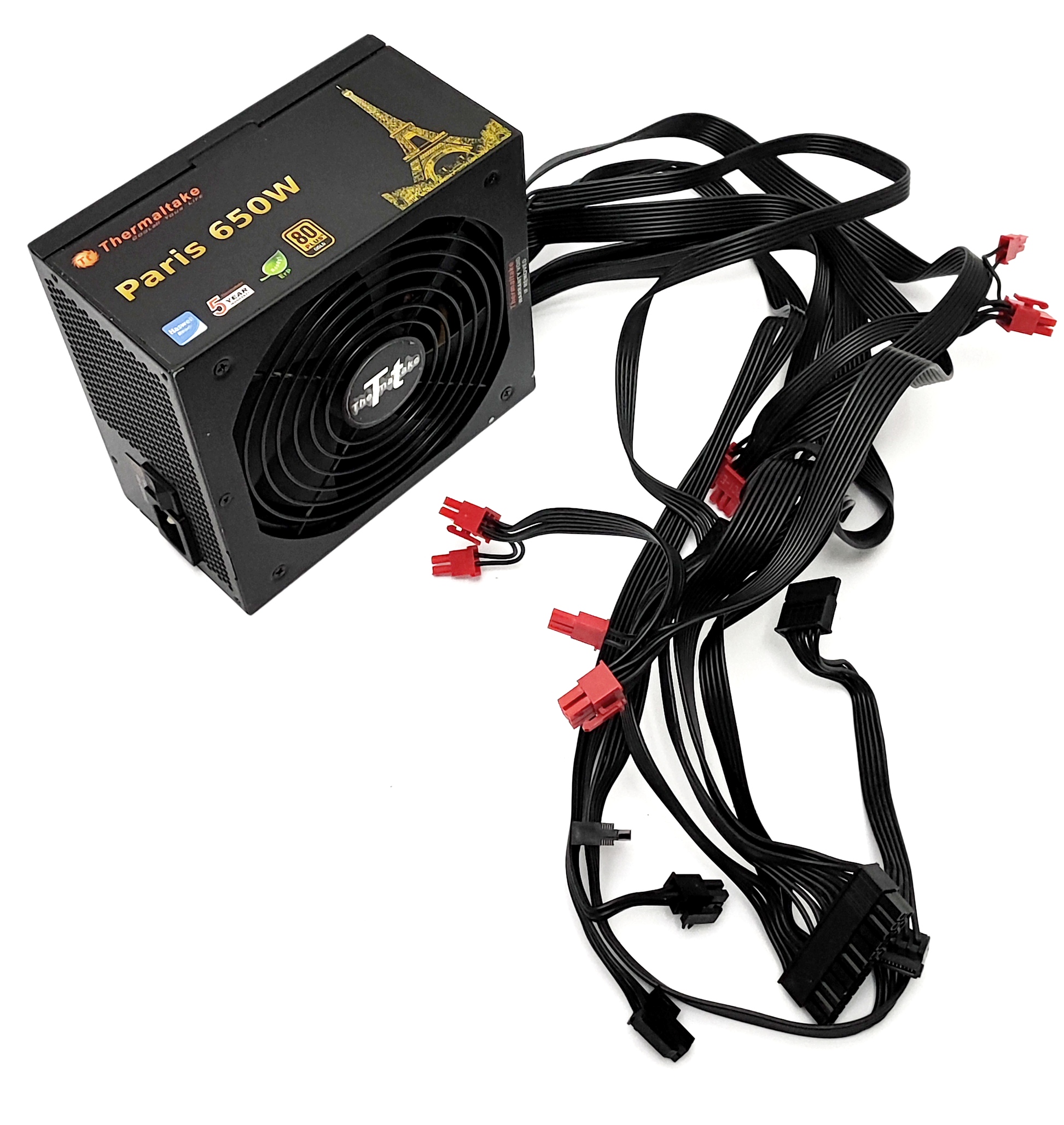 Zasilacz Thermaltake Paris TP-650AH3CCG-B, 650W, 80 Plus Gold, 24-pin ATX(be quiet!)